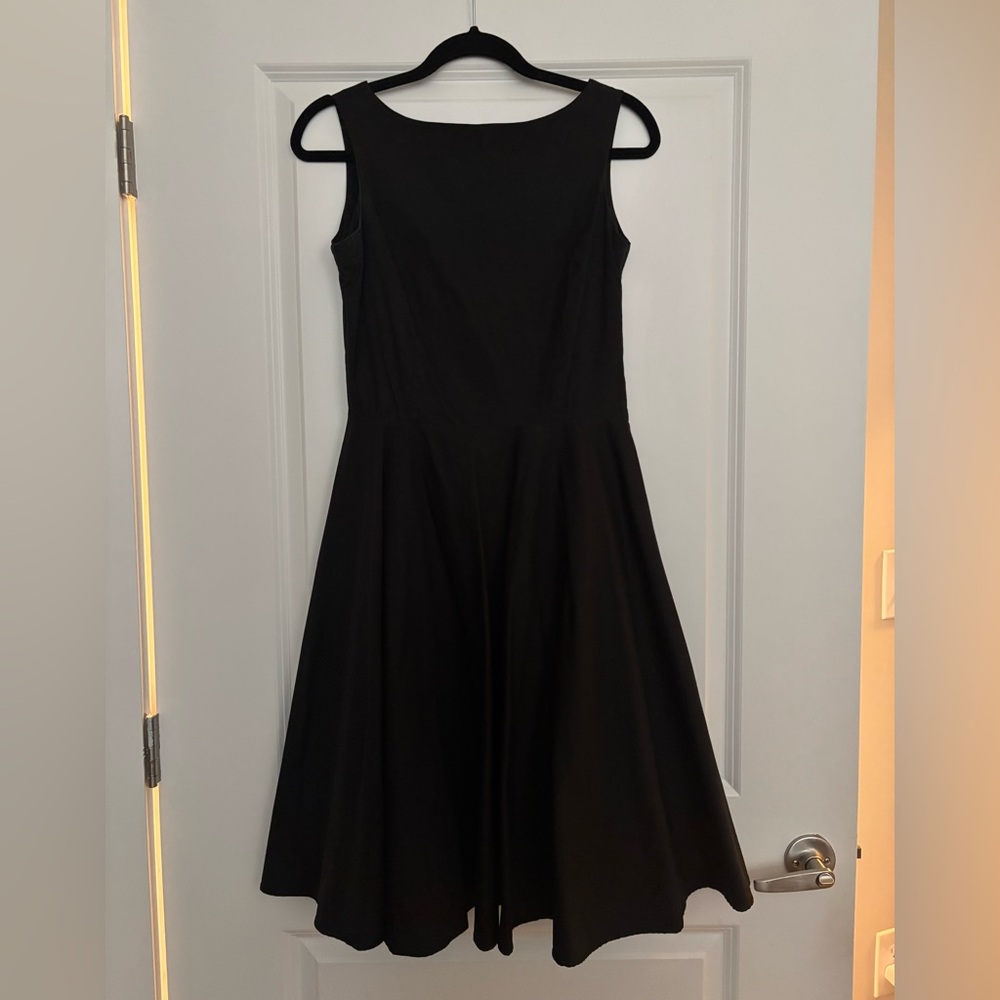 Vintage Style Midi Fit and Flare Black Dress